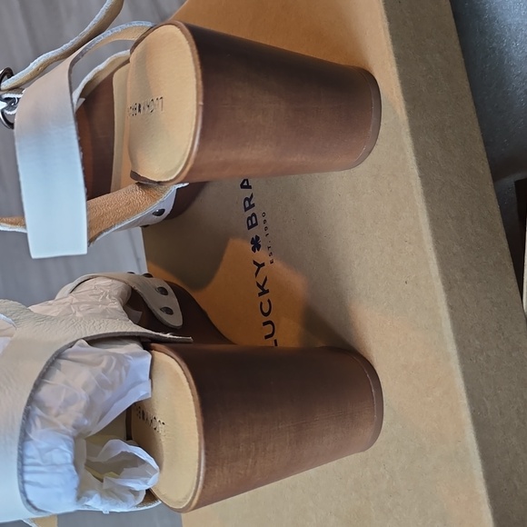 Lucky BRAND Lk-zashti Wedge Women's Sz 10m Angora Vegetable Tumbled Leather - Picture 6 of 8